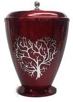 red metal urns