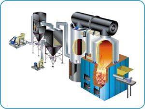 Vertical Four Pass F.B.C Fired Hot Water Boiler