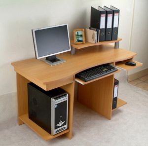 wooden computer desk