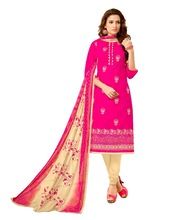 Pink Colour Cotton Party Wear Embroidery Churidar Dress Material Online Shopping India Pakistan