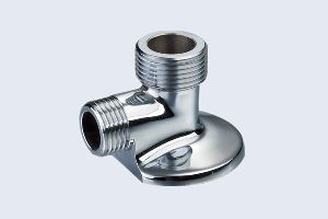 POLISHED AND CHROME-PLATED 3-WAY BRASS FITTING