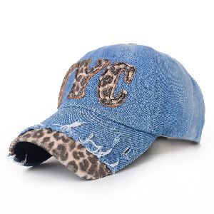 LEOPARD LETTER PRINTED WOMEN CASUAL CAPS