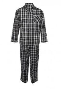 MENS BLACK CHECK PAJAMA SET