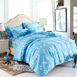 POLYESTER BLUE TREE PRINT COMFORTER SETS