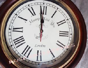 Nautical Brass & Wooden Antique Wall Clock