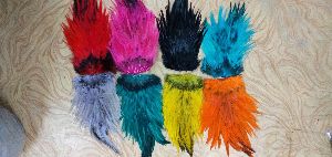 Cock Saddle Patches Coloured Feather