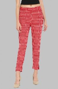 Multicolor Ikkat Cotton Narrow Pant