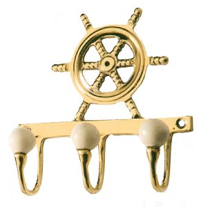 Brass Ship Wheel Hanger
