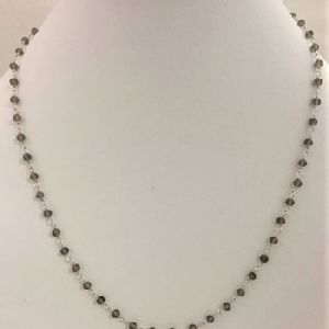 handmade smoky rosary necklace 925 sterling silver smoky necklace
