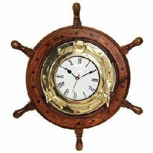 Nautical Brass Porthole Times Clock