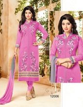 Hand Embroidered Pure Cotton Semi Stitched Suits