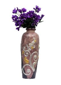 Designer Silver Embroidered Vase
