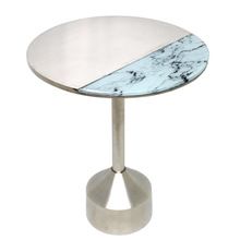 Handmade metal and stones side table