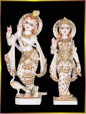 Marble Radha Krishna Statue