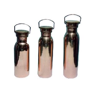 Plain Copper Bottle with Handle