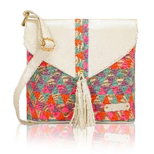 KLEIO Ethnic Woven Fabric Small Shoulder Crossbody Messenger Handbag