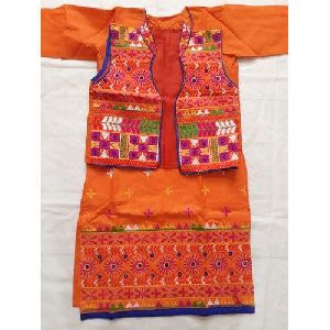 Ladies Orange Cotton Kurti