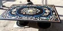 Marble Top Dinning Table, pietre dure table top set