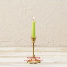 Small Gold Metal Pillar Candle Holder