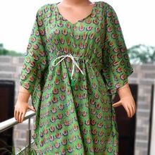 Cotton block print beach wear women kaftan