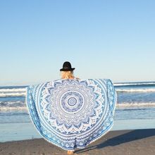 Indian Mandala Round Roundie Beach Throw Tapestry