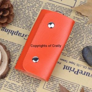 Leather Orange Key Holder