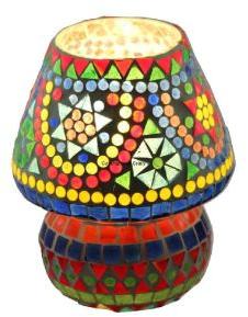 Multi Color Mosaic Glass Candle Holder