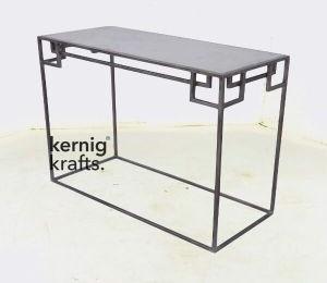 ACCENT FURNITURE ELECTROPLATED MARBLE TOP CONSOLE