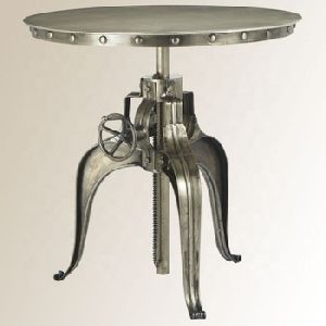 Metal crank height adjustable Table