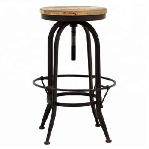 vintage iron metal black rusty Bar stool