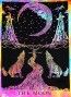 Multi color Tie Dye Crying Wolf of The Moon Tarot Tapestry wall hanging