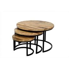 Coffee Table Set of 3 Industrial Vintage Design