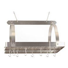 Satin Nickel Rectangular Hanging Pot Rack