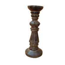 hand carved antique candle stand