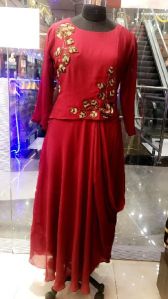 Leaf Cutwork Embroidered Dress