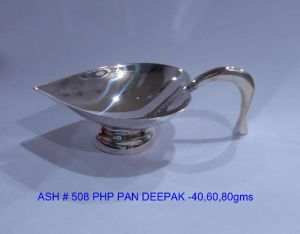 Silver Plated Leaf Diya