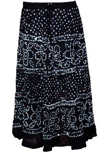 Mirror Work Bandhej Rajasthani Cotton Skirt