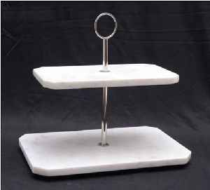Rectangle Marble Cake Stand