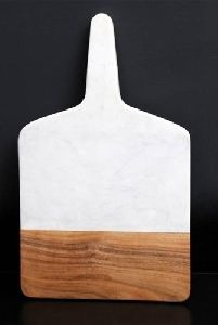 Square Marble and Wooden Cheese Board
