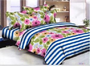Floral & Striped Printed Bedsheet