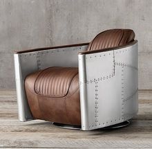 Aviator Swivel leather chair