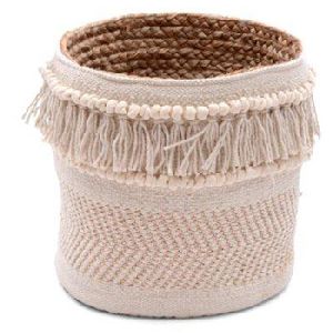 Decorative fabric indoor plant pot