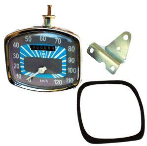 Vespa GS 150 / VDO / 125NB / TS 4 120 Km/H Speedometer Grey / Blue Face Stain Steel Rim