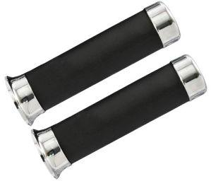 Vespa PX LML Handle Rubber Grips Chrome Black