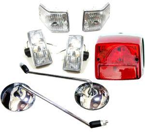 Vespa PX LML Rear View Mirror With Blinkers And Tail Light Kit Chrome