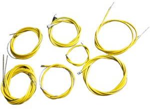 Vespa PX LML Star Stella Complete Nylon Lined Friction Free Cable Kit Yellow