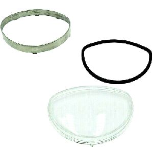 Vespa Rally / GS / SS / VBB Replacement Lens Kit Stainless Steel Glass Lens & Rubber