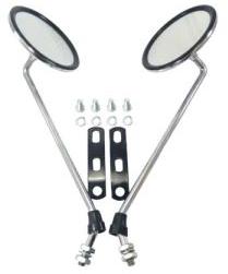 Vespa Side Mirrors Round Chrome Black Holding Clamp Stella PX125E VLX1T VSX LML