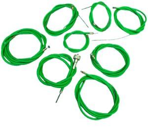 Vespa VBB / VLB / VNB / Super Sprint Complete Nylon Lined Friction Free Cable Kit Green