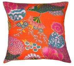 kantha stitch cushion cover